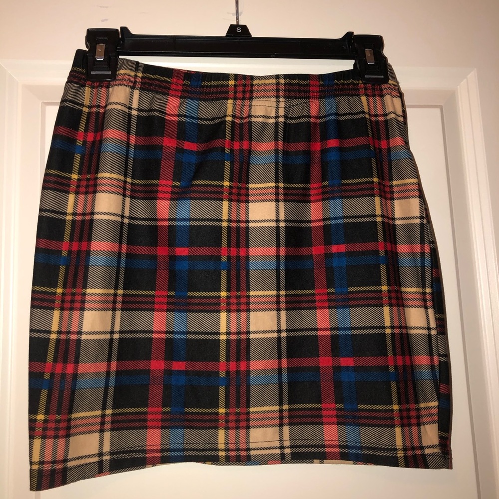 Plaid Mini Pencil Skirt
